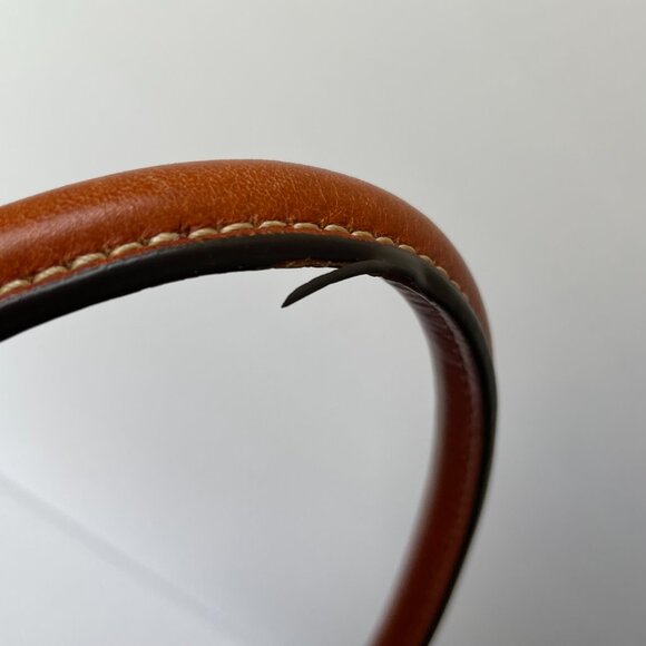 Dooney & Bourke pebbled leather tote, snap closure, color: gray and cognac - Picture 10 of 10